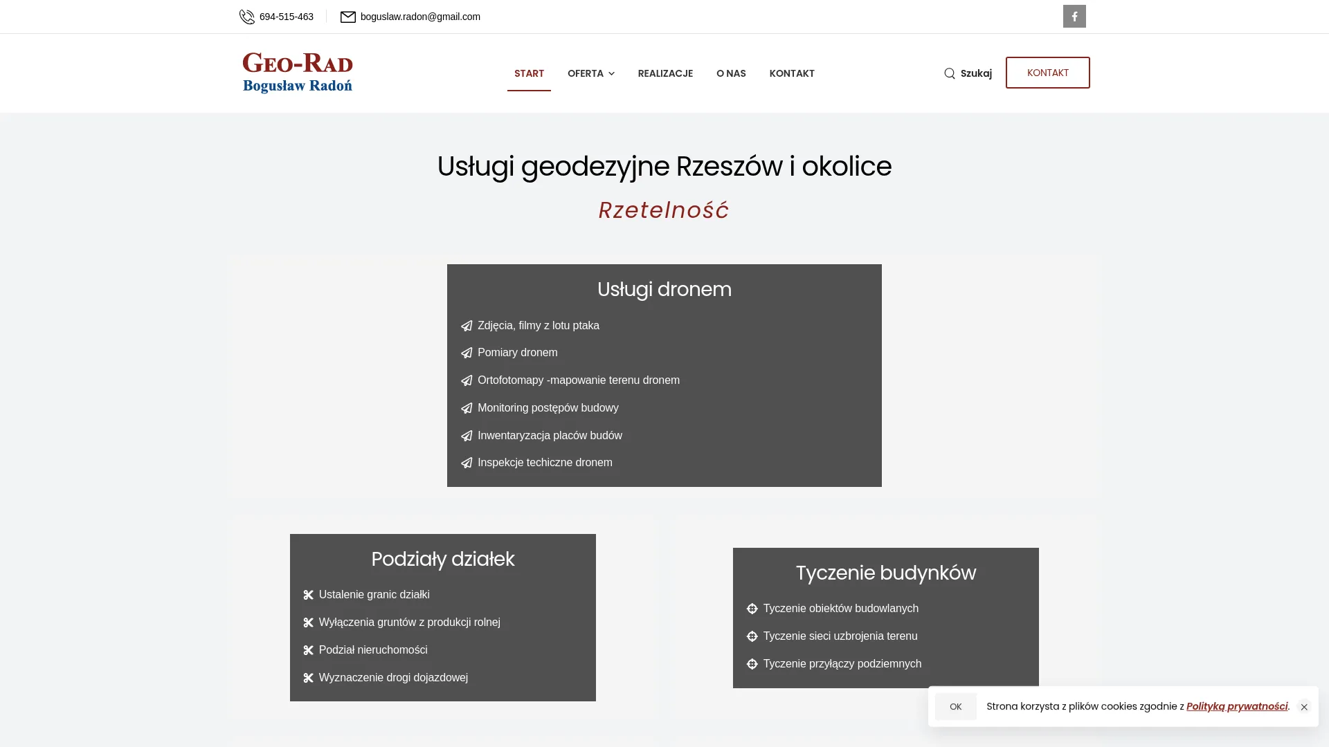 Zrzut ekranu strony